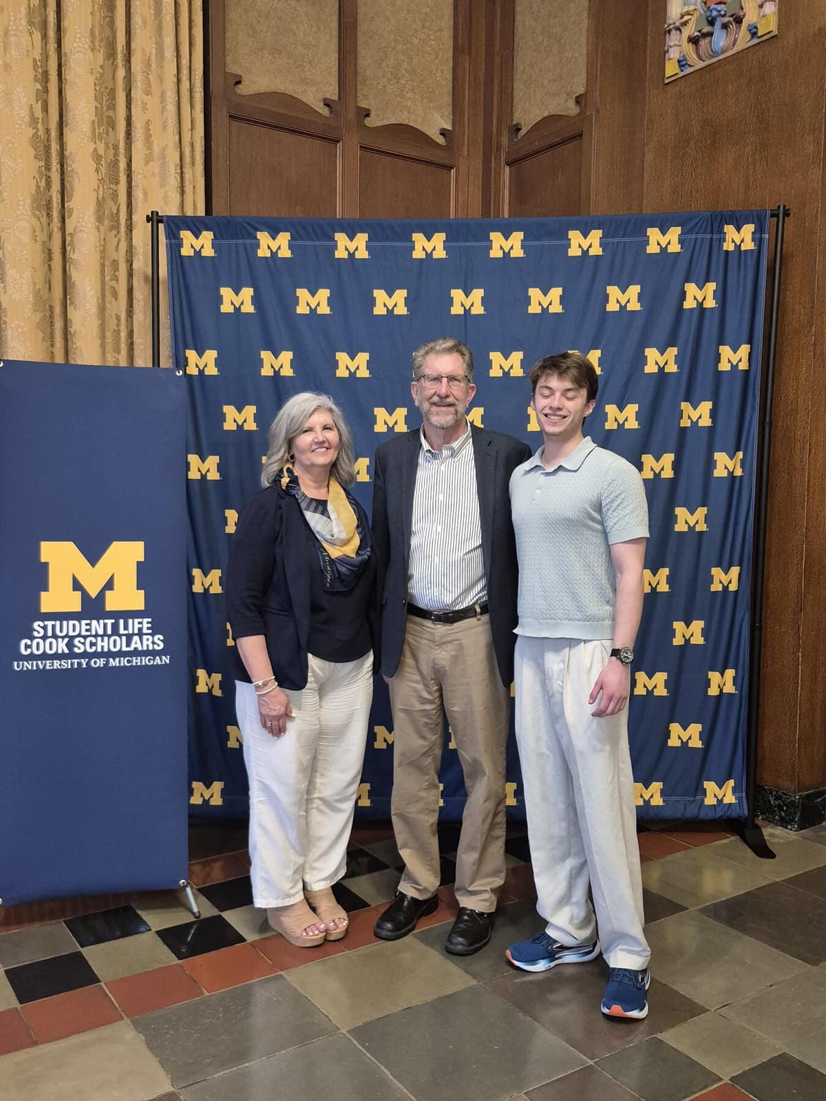 With family at the Cook Scholars event, University of Michigan