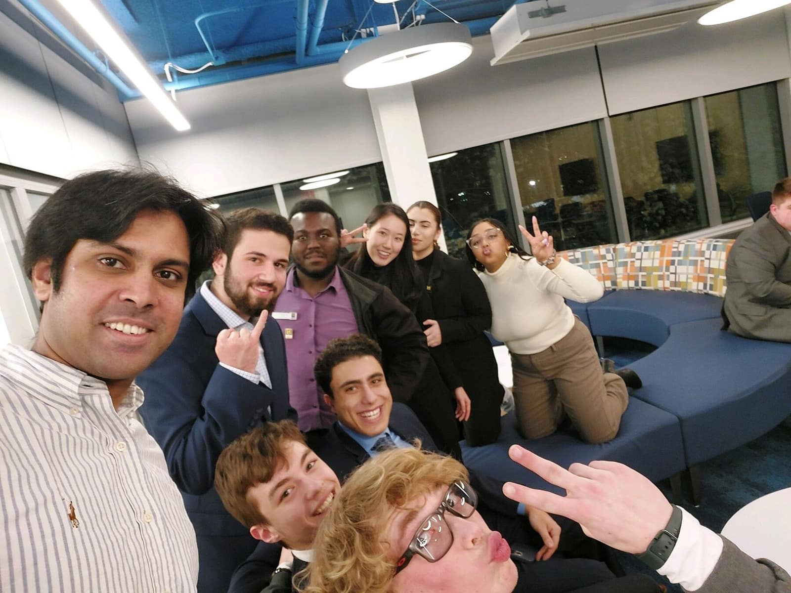 With friends at a university event